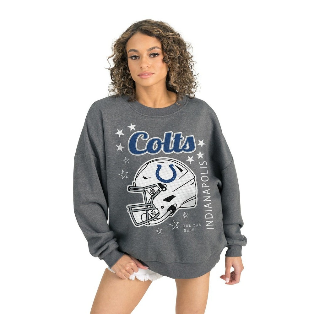 Indianapolis Colts Gameday Couture Women's Ready to Rumble Premium Fleece Pullover Sweatshirt Gray - NFL