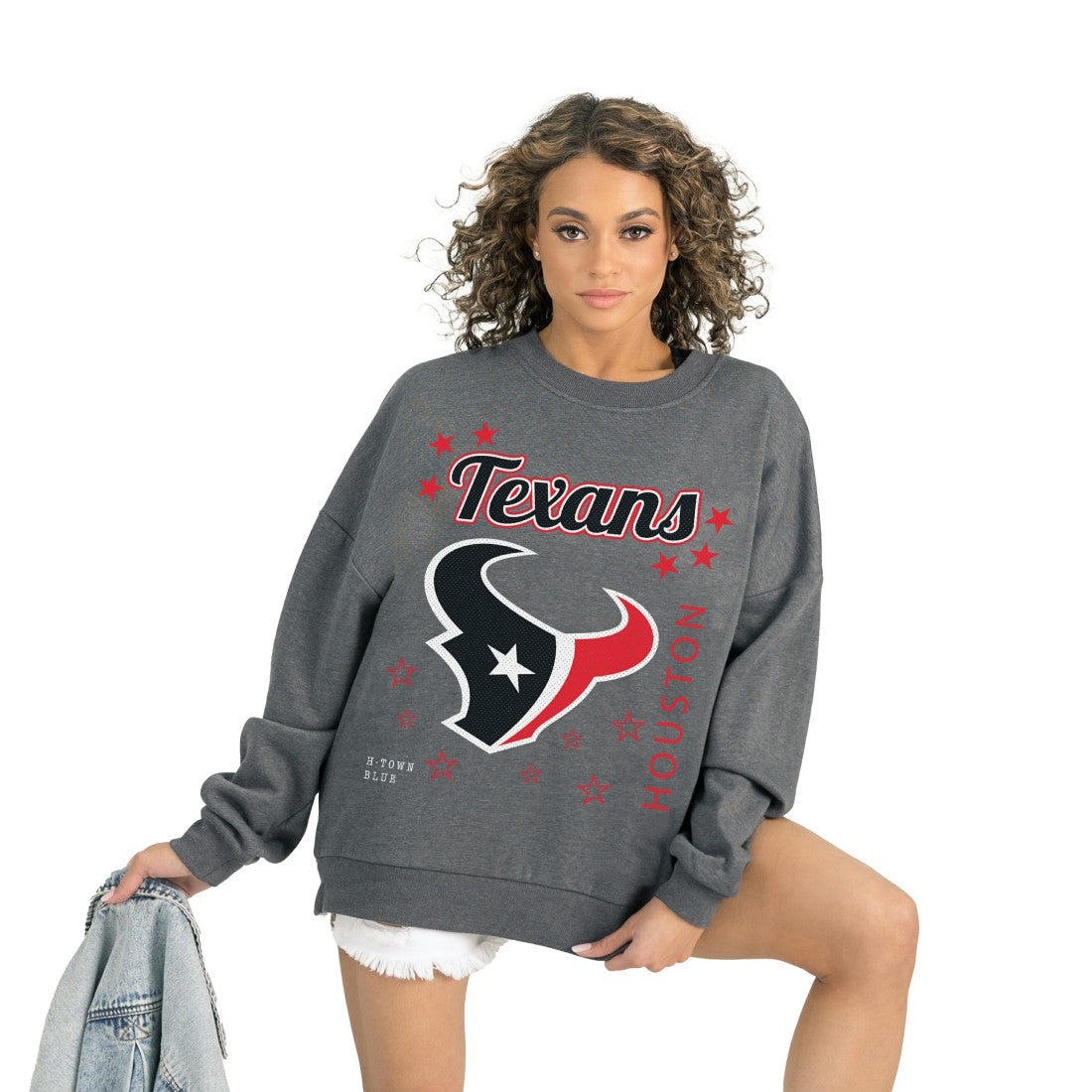 Houston Texans Gameday Couture Women's Ready to Rumble Premium Fleece Pullover Sweatshirt Gray - NFL