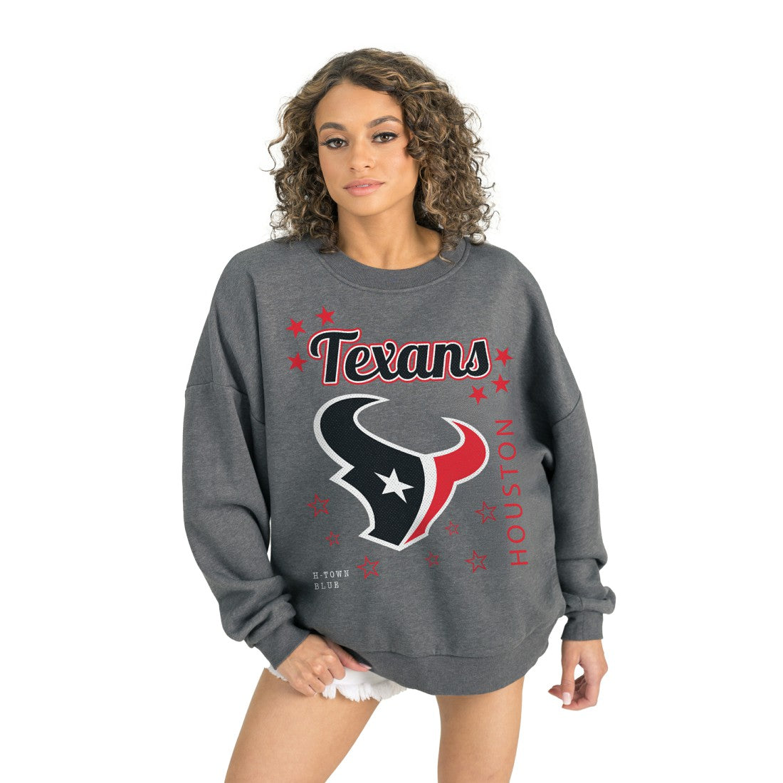 Houston Texans Gameday Couture Women's Ready to Rumble Premium Fleece Pullover Sweatshirt Gray - NFL