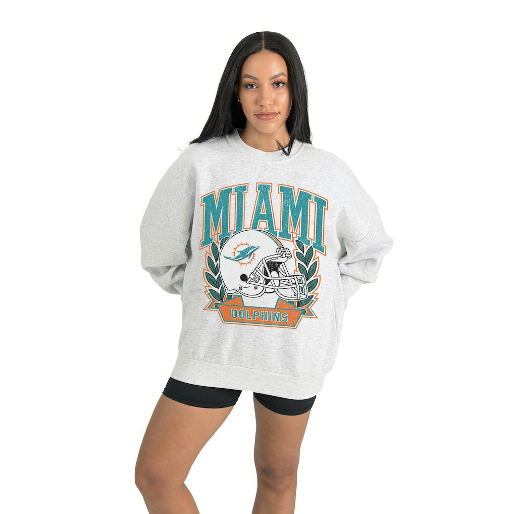 Miami Dolphins Gameday Couture Women's Heritage Premium Fleece Pullover Sweatshirt Gray - NFL