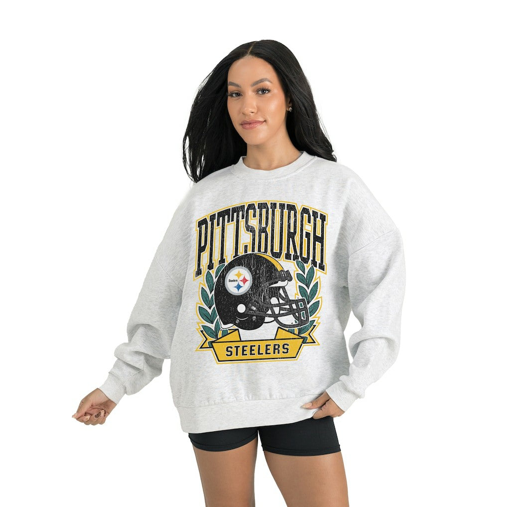 Pittsburgh Steelers Gameday Couture Women's Heritage Premium Fleece Pullover Sweatshirt Gray - NFL