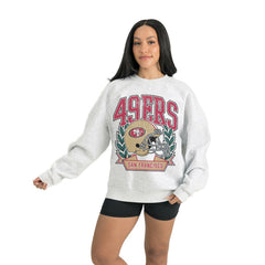 San Francisco 49ers Gameday Couture Women's Heritage Premium Fleece Pullover Sweatshirt Gray - NFL
