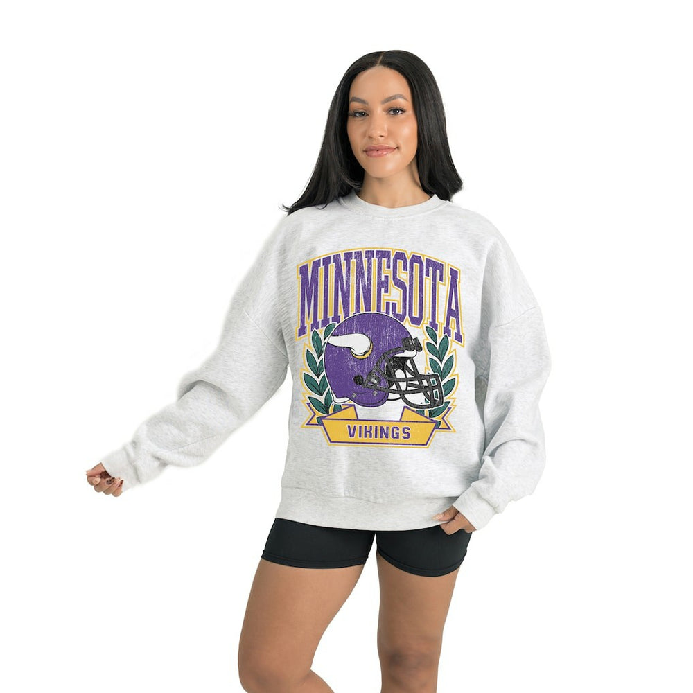 Minnesota Vikings Gameday Couture Women's Heritage Premium Fleece Pullover Sweatshirt Gray - NFL
