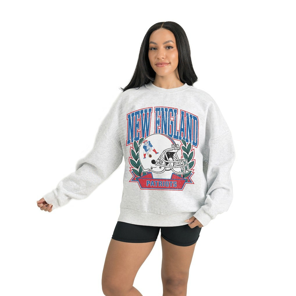 New England Patriots Gameday Couture Women's Heritage Premium Fleece Pullover Sweatshirt Gray - NFL