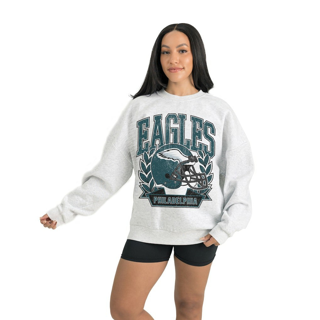 Philadelphia Eagles Gameday Couture Women's Heritage Premium Fleece Pullover Sweatshirt Gray - NFL