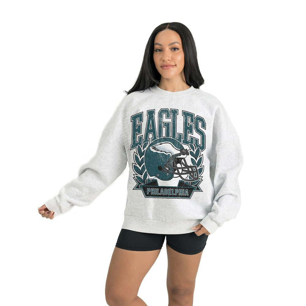 Philadelphia Eagles Gameday Couture Women's Heritage Premium Fleece Pullover Sweatshirt Gray - NFL
