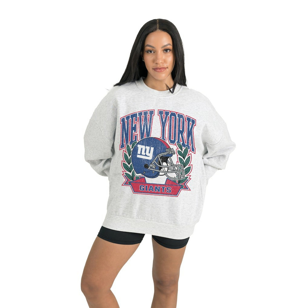 New York Giants Gameday Couture Women's Heritage Premium Fleece Pullover Sweatshirt Gray - NFL