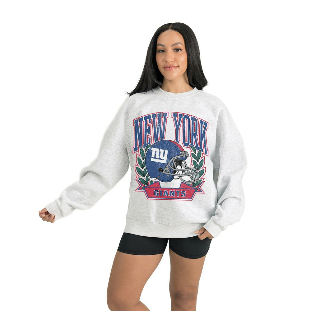 New York Giants Gameday Couture Women's Heritage Premium Fleece Pullover Sweatshirt Gray - NFL