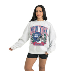 New York Giants Gameday Couture Women's Heritage Premium Fleece Pullover Sweatshirt Gray - NFL