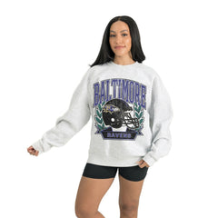 Baltimore Ravens Gameday Couture Women's Heritage Premium Fleece Pullover Sweatshirt Gray - NFL