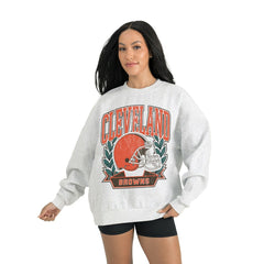 Cleveland Browns Gameday Couture Women's Heritage Premium Fleece Pullover Sweatshirt Gray - NFL