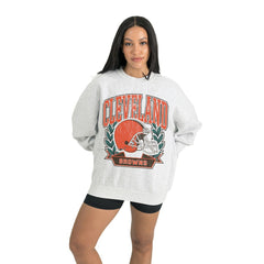 Cleveland Browns Gameday Couture Women's Heritage Premium Fleece Pullover Sweatshirt Gray - NFL