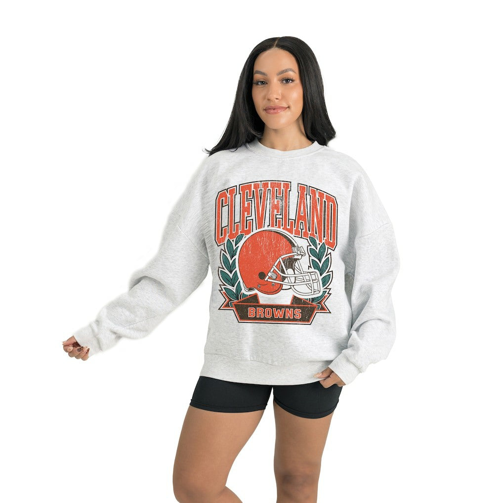 Cleveland Browns Gameday Couture Women's Heritage Premium Fleece Pullover Sweatshirt Gray - NFL