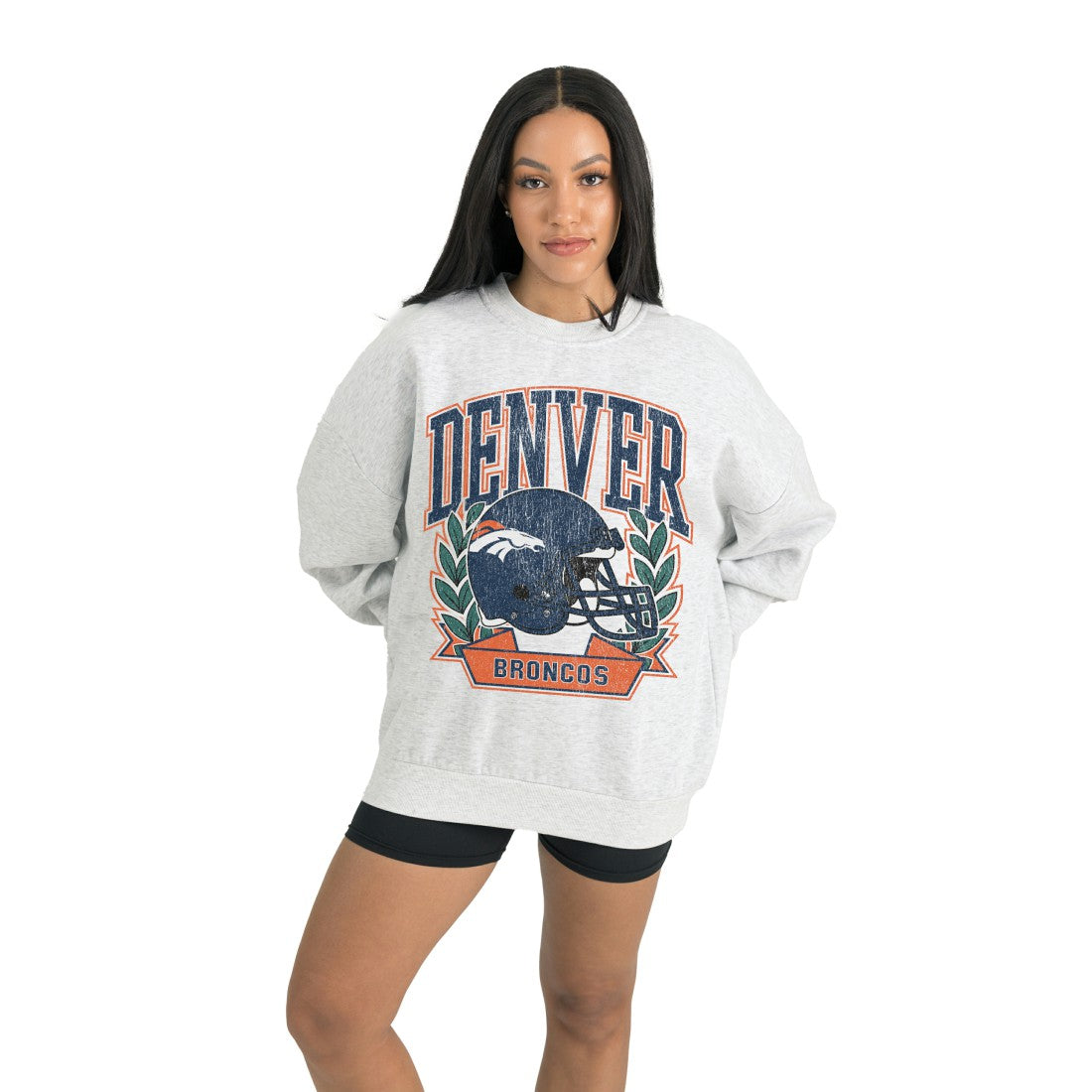 Denver Broncos Gameday Couture Women's Heritage Premium Fleece Pullover Sweatshirt Gray - NFL