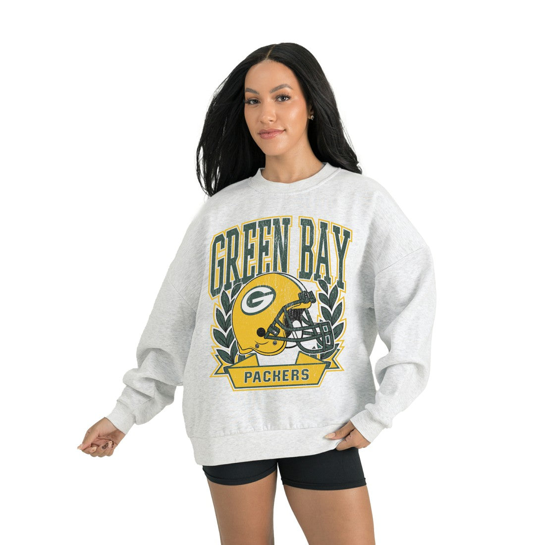 Green Bay Packers Gameday Couture Women's Heritage Premium Fleece Pullover Sweatshirt Gray - NFL