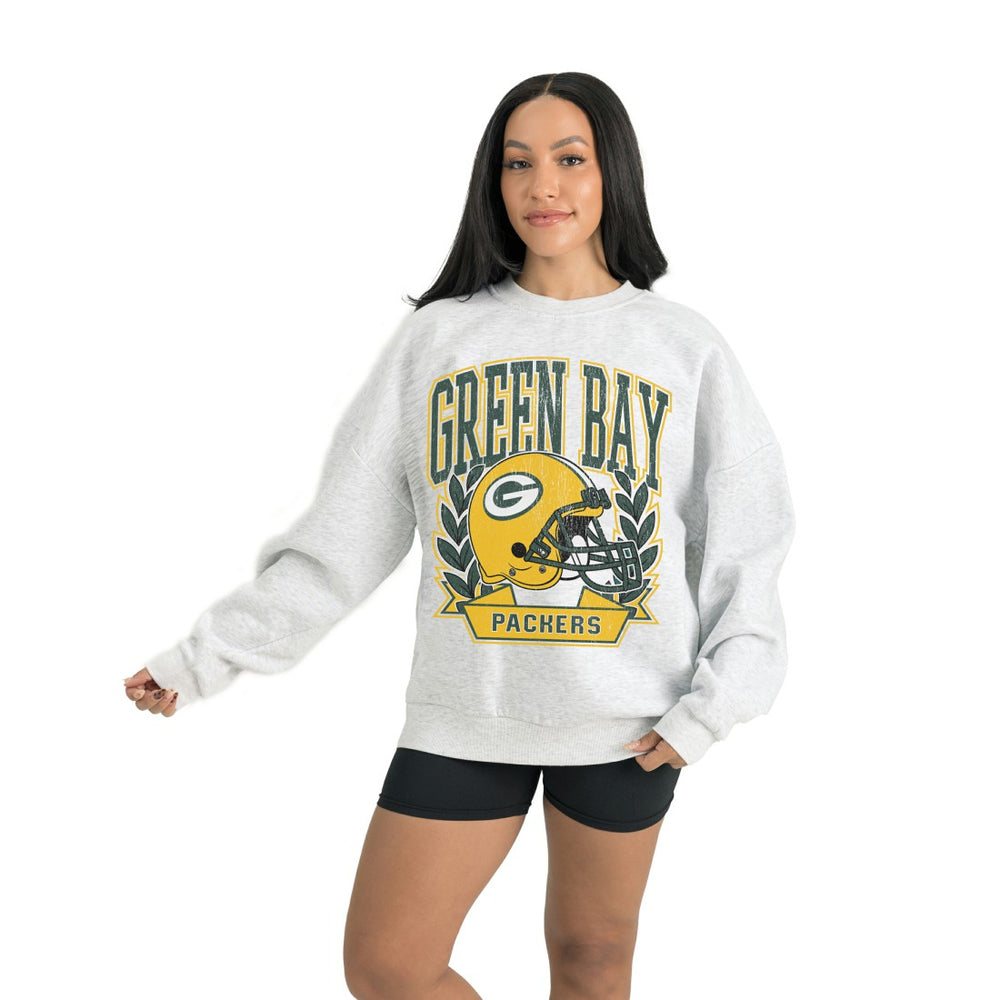 Green Bay Packers Gameday Couture Women's Heritage Premium Fleece Pullover Sweatshirt Gray - NFL