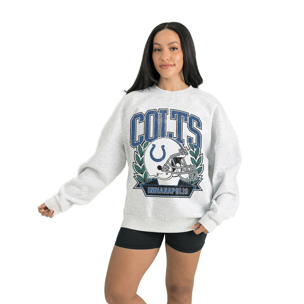 Indianapolis Colts Gameday Couture Women's Heritage Premium Fleece Pullover Sweatshirt Gray - NFL