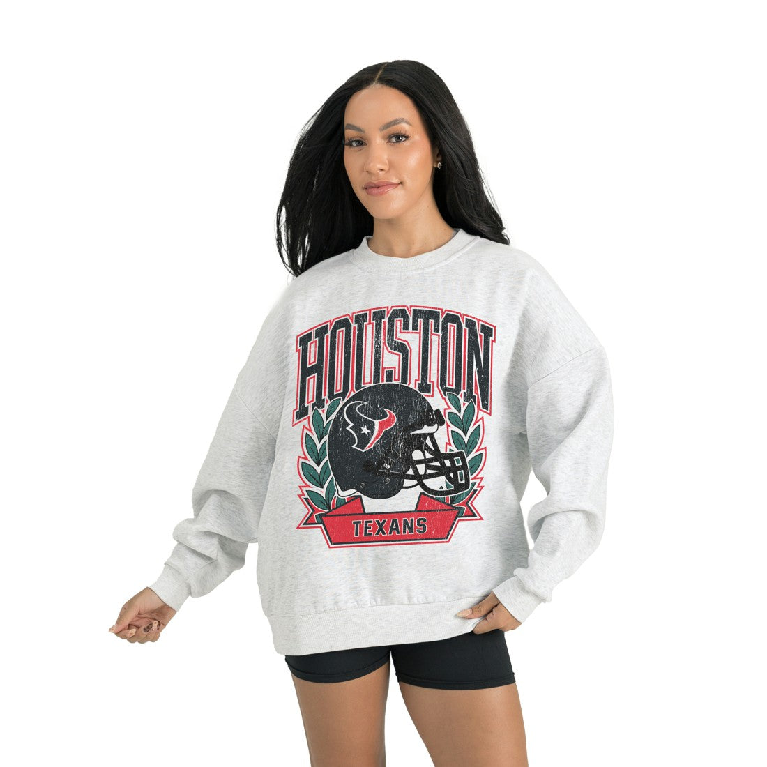 Houston Texans Gameday Couture Women's Heritage Premium Fleece Pullover Sweatshirt Gray - NFL