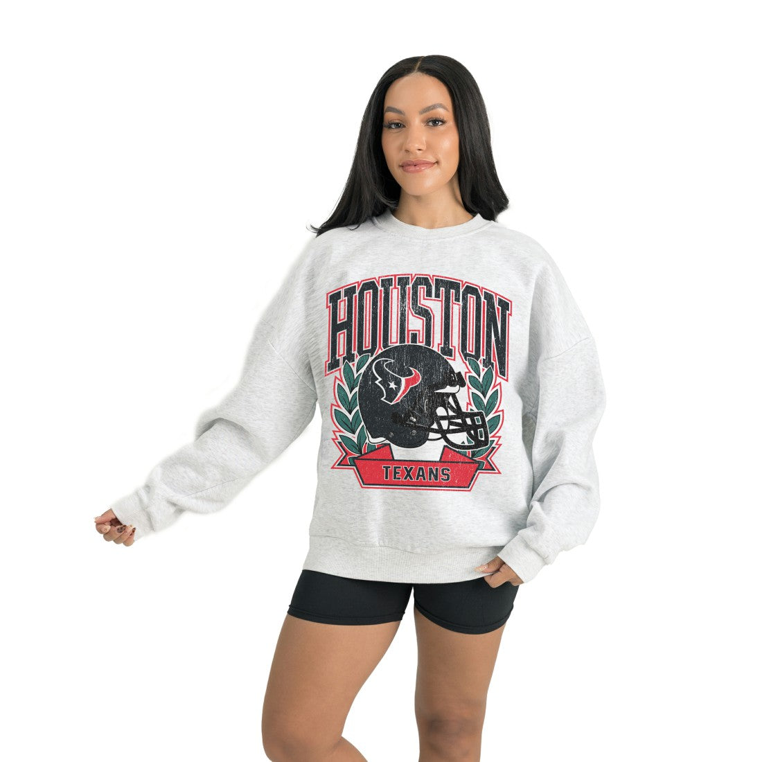 Houston Texans Gameday Couture Women's Heritage Premium Fleece Pullover Sweatshirt Gray - NFL