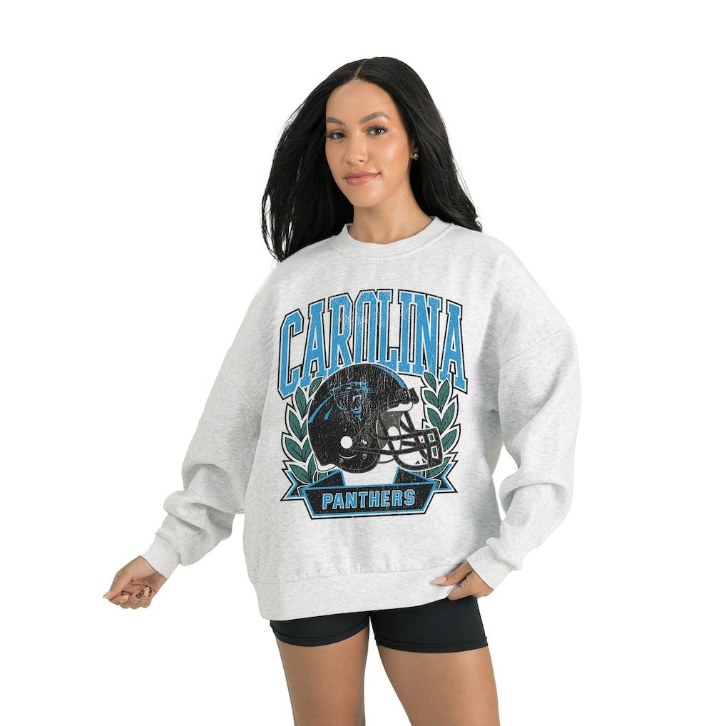 Carolina Panthers Gameday Couture Women's Heritage Premium Fleece Pullover Sweatshirt Gray - NFL