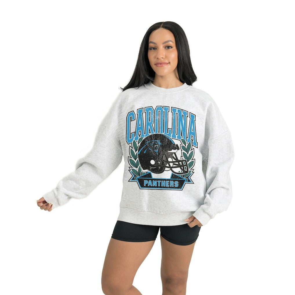 Carolina Panthers Gameday Couture Women's Heritage Premium Fleece Pullover Sweatshirt Gray - NFL