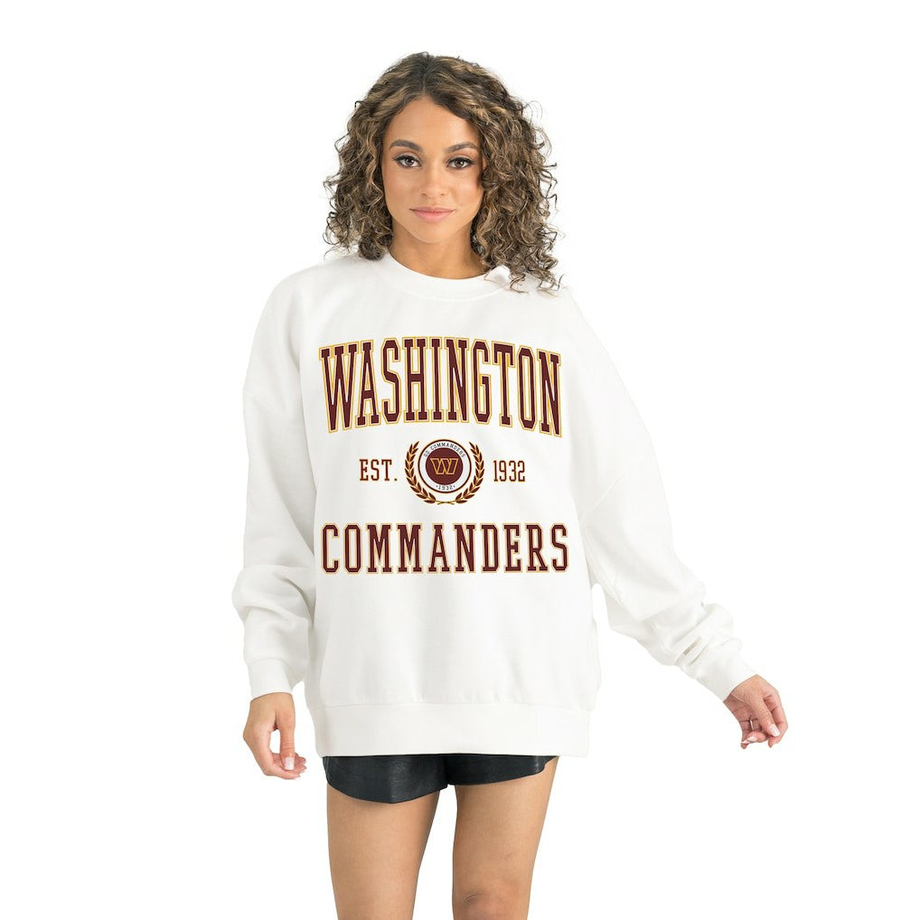 Washington Commanders Gameday Couture Women's Timeless Triumph Premium Fleece Pullover Sweatshirt White - NFL