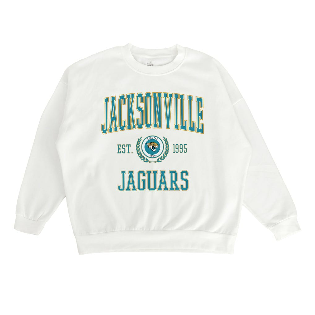Jacksonville Jaguars Gameday Couture Women's Timeless Triumph Premium Fleece Pullover Sweatshirt White - NFL