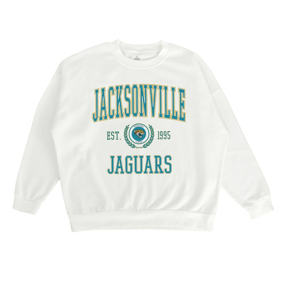 Jacksonville Jaguars Gameday Couture Women's Timeless Triumph Premium Fleece Pullover Sweatshirt White - NFL