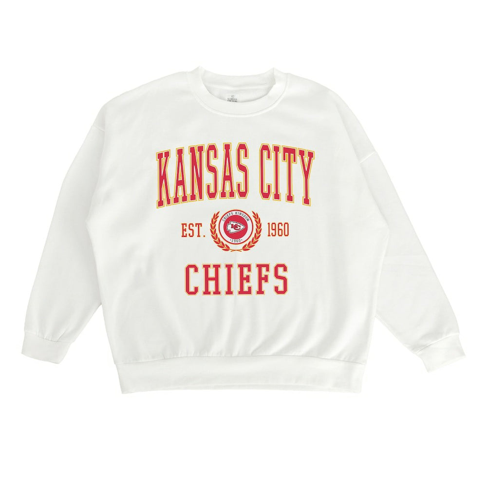 Kansas City Chiefs Gameday Couture Women's Timeless Triumph Premium Fleece Pullover Sweatshirt White - NFL