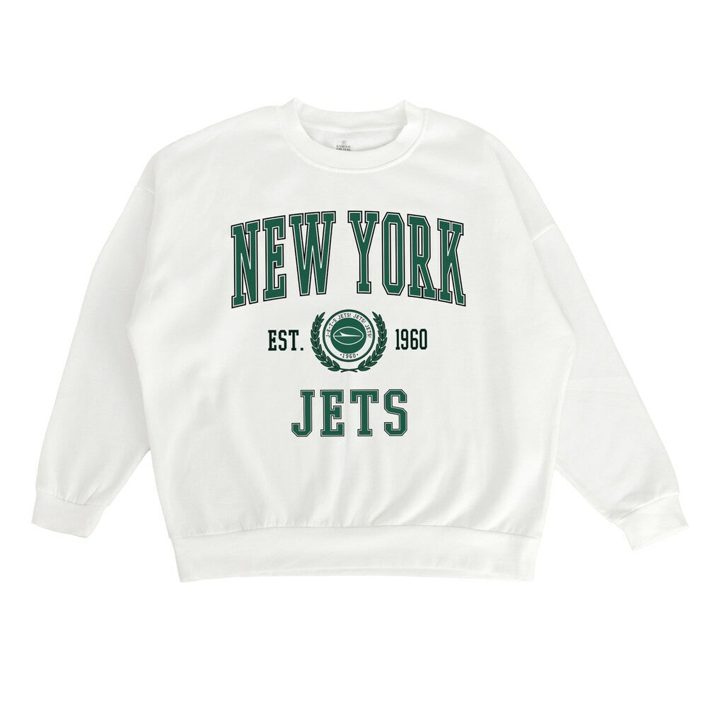 New York Jets Gameday Couture Women's Timeless Triumph Premium Fleece Pullover Sweatshirt White - NFL