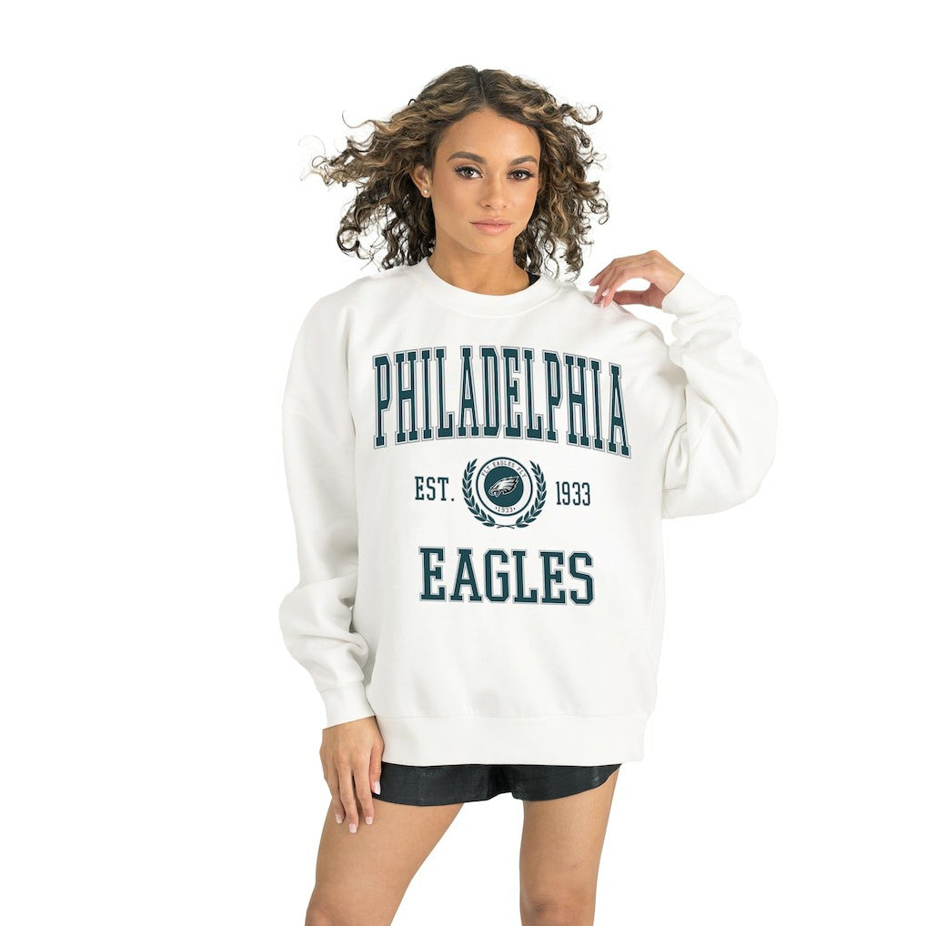 Philadelphia Eagles Gameday Couture Women's Timeless Triumph Premium Fleece Pullover Sweatshirt White - NFL