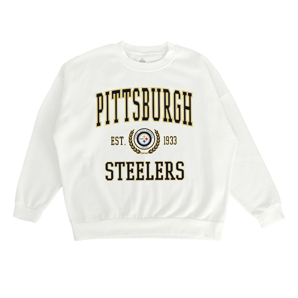 Pittsburgh Steelers Gameday Couture Women's Timeless Triumph Premium Fleece Pullover Sweatshirt White - NFL