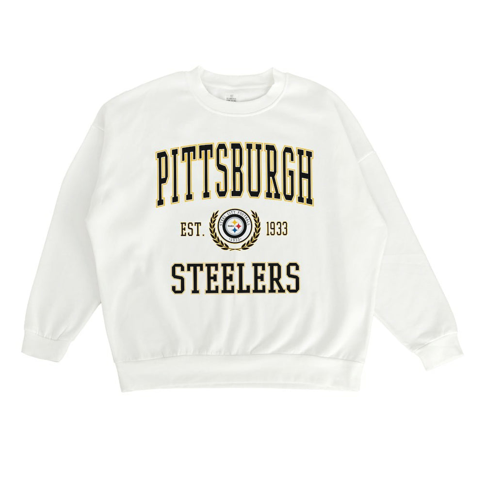 Pittsburgh Steelers Gameday Couture Women's Timeless Triumph Premium Fleece Pullover Sweatshirt White - NFL