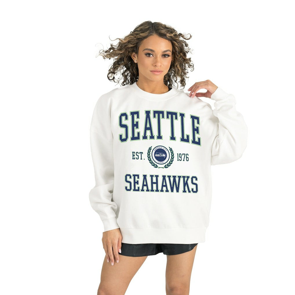 Seattle Seahawks Gameday Couture Women's Timeless Triumph Premium Fleece Pullover Sweatshirt White - NFL