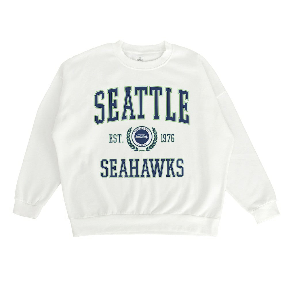 Seattle Seahawks Gameday Couture Women's Timeless Triumph Premium Fleece Pullover Sweatshirt White - NFL