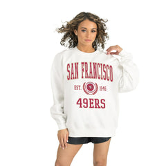 San Francisco 49ers Gameday Couture Women's Timeless Triumph Premium Fleece Pullover Sweatshirt White - NFL