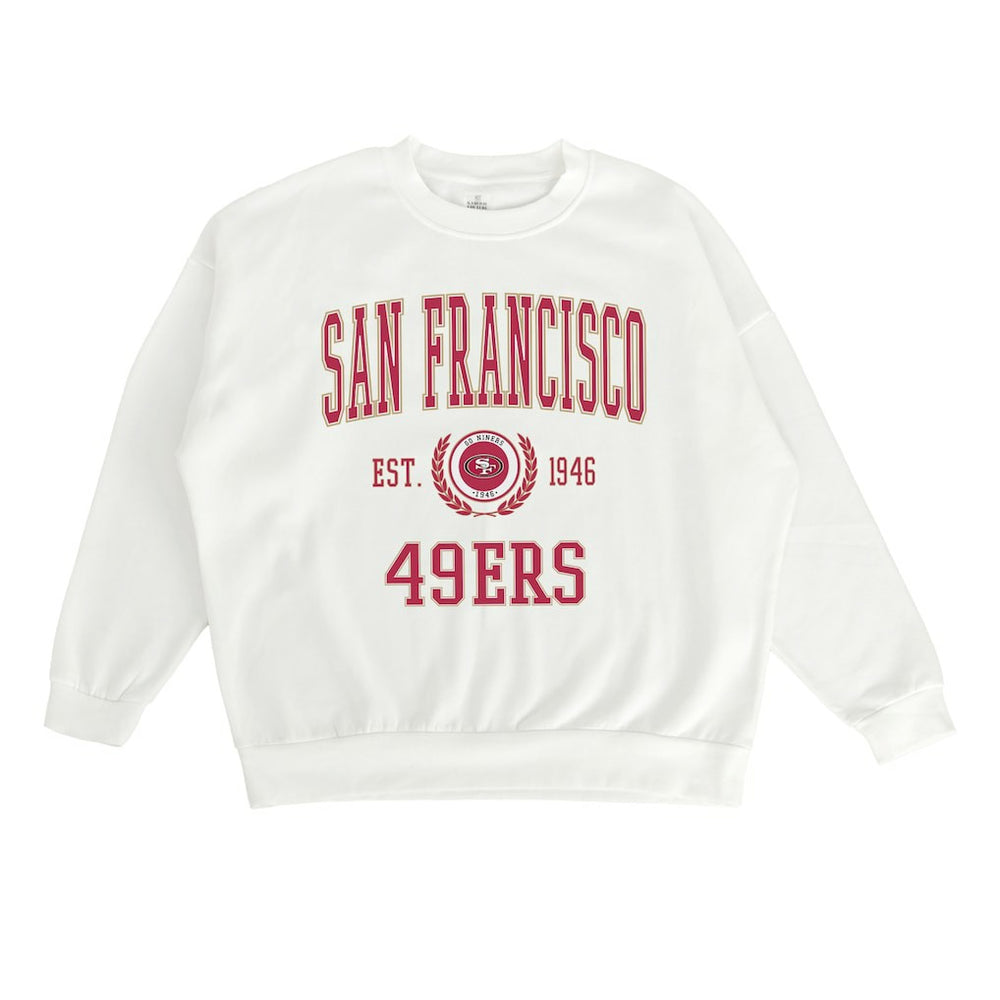 San Francisco 49ers Gameday Couture Women's Timeless Triumph Premium Fleece Pullover Sweatshirt White - NFL