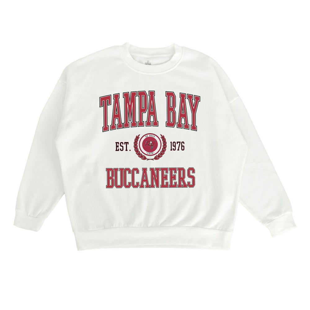 Tampa Bay Buccaneers Gameday Couture Women's Timeless Triumph Premium Fleece Pullover Sweatshirt White - NFL