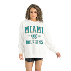 Miami Dolphins Gameday Couture Women's Timeless Triumph Premium Fleece Pullover Sweatshirt White - NFL