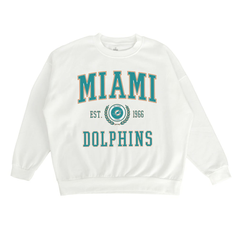 Miami Dolphins Gameday Couture Women's Timeless Triumph Premium Fleece Pullover Sweatshirt White - NFL