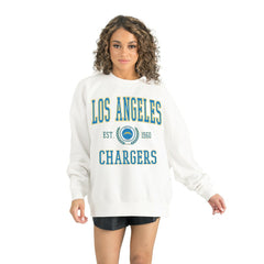 Los Angeles Chargers Gameday Couture Women's Timeless Triumph Premium Fleece Pullover Sweatshirt White - NFL