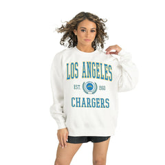 Los Angeles Chargers Gameday Couture Women's Timeless Triumph Premium Fleece Pullover Sweatshirt White - NFL