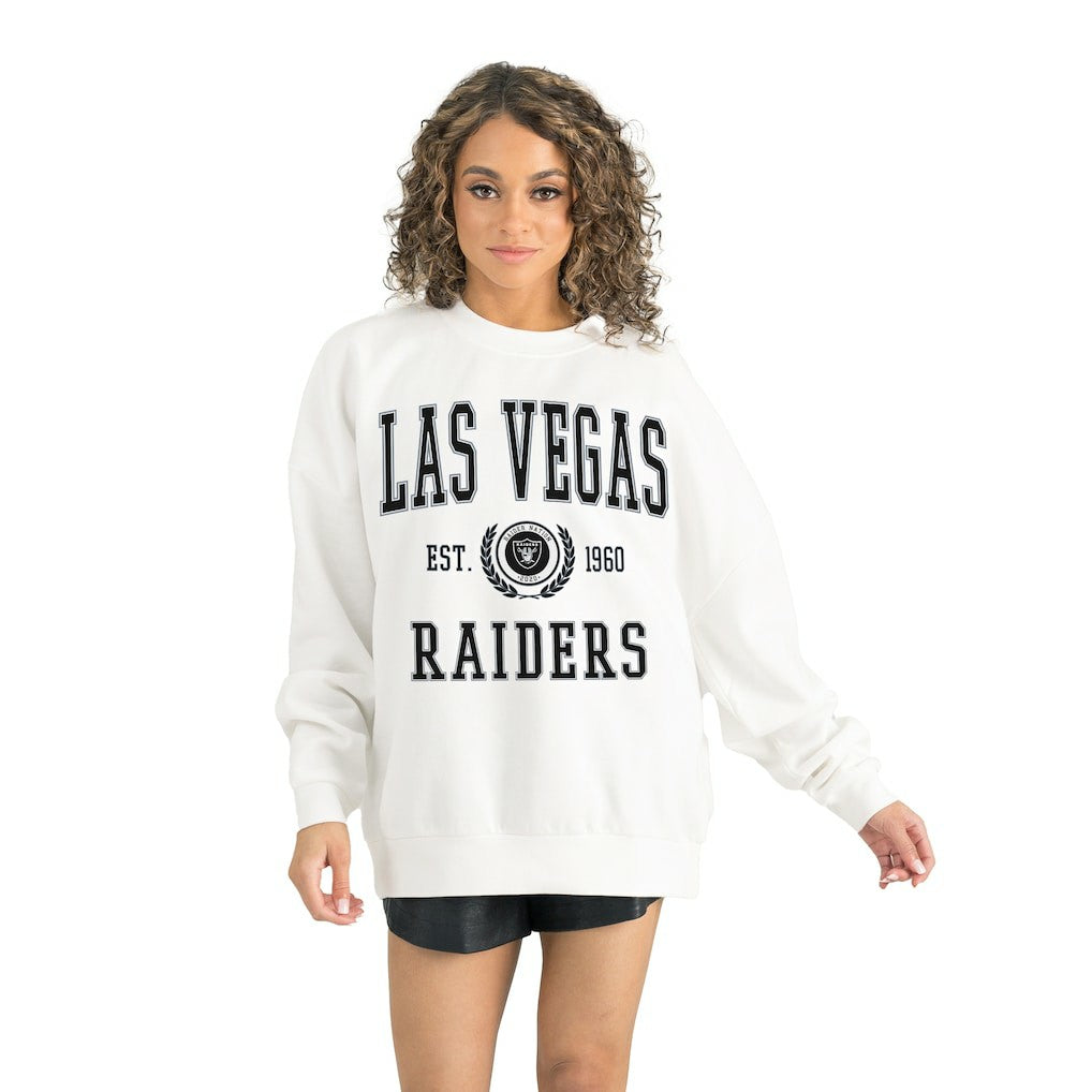 Las Vegas Raiders Gameday Couture Women's Timeless Triumph Premium Fleece Pullover Sweatshirt White - NFL