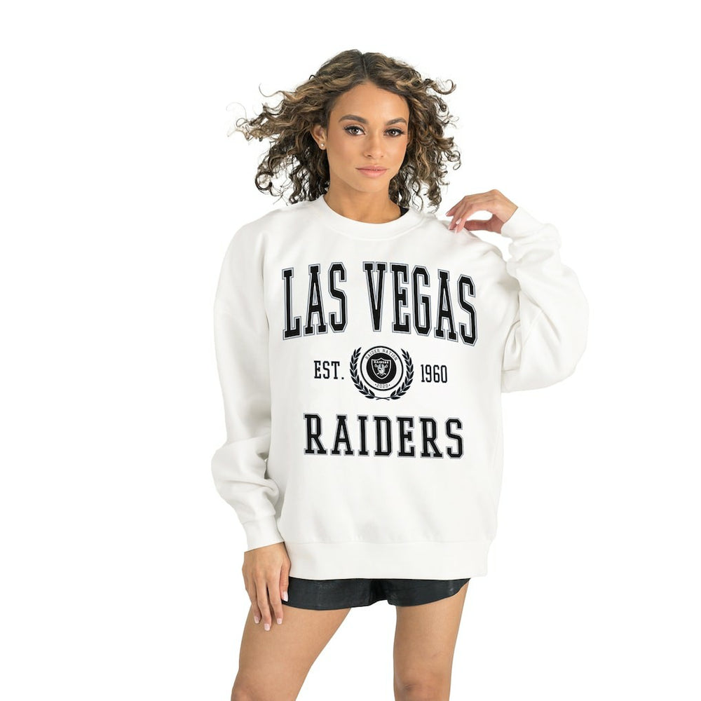 Las Vegas Raiders Gameday Couture Women's Timeless Triumph Premium Fleece Pullover Sweatshirt White - NFL