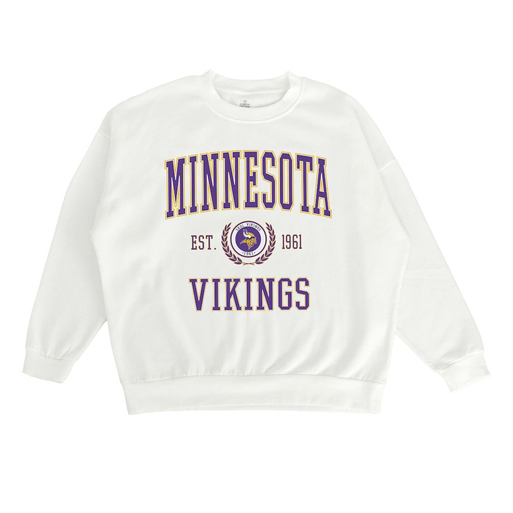 Minnesota Vikings Gameday Couture Women's Timeless Triumph Premium Fleece Pullover Sweatshirt White - NFL