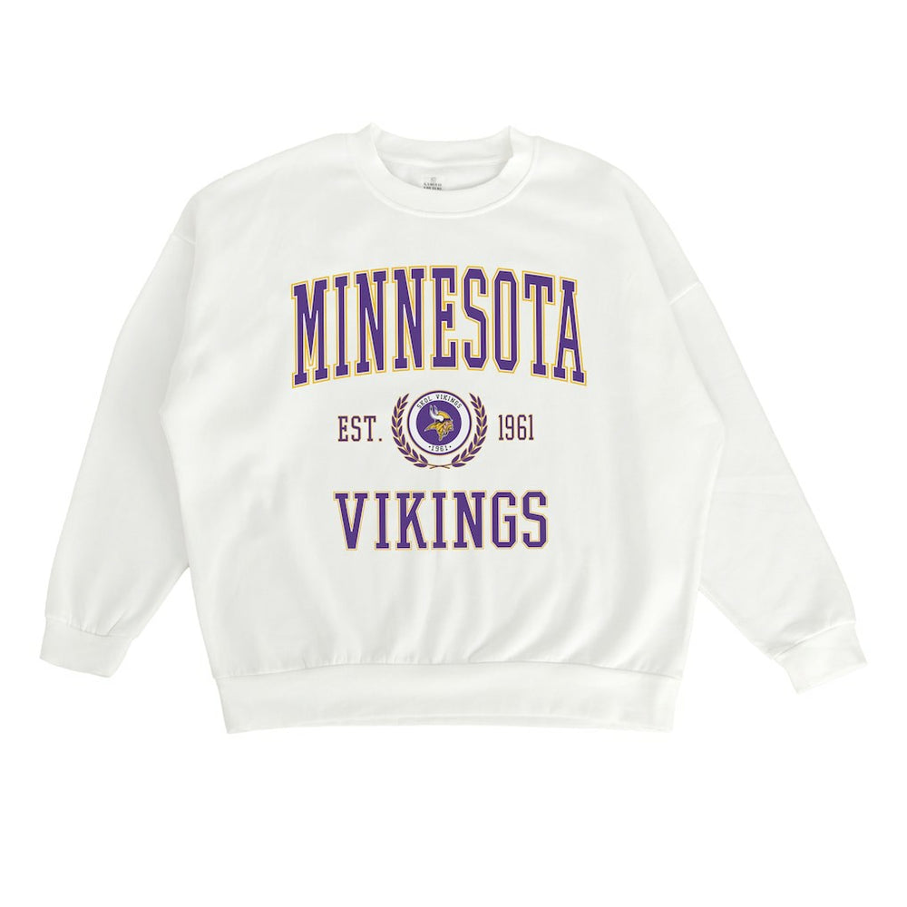 Minnesota Vikings Gameday Couture Women's Timeless Triumph Premium Fleece Pullover Sweatshirt White - NFL