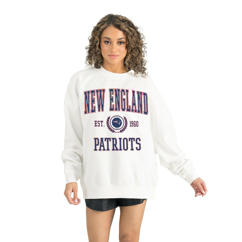 New England Patriots Gameday Couture Women's Timeless Triumph Premium Fleece Pullover Sweatshirt White - NFL