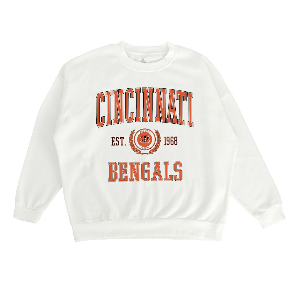 Cincinnati Bengals Gameday Couture Women's Timeless Triumph Premium Fleece Pullover Sweatshirt White - NFL