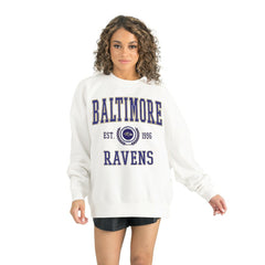 Baltimore Ravens Gameday Couture Women's Timeless Triumph Premium Fleece Pullover Sweatshirt White - NFL