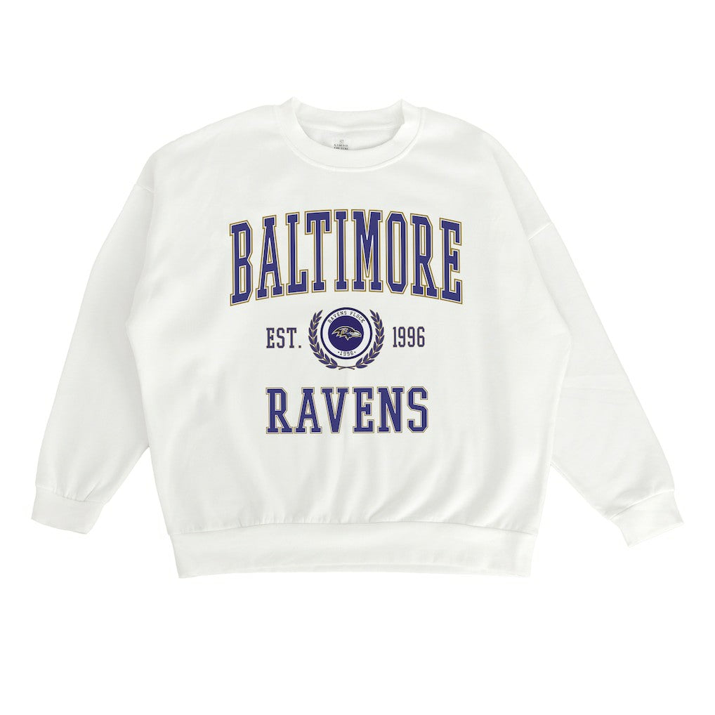 Baltimore Ravens Gameday Couture Women's Timeless Triumph Premium Fleece Pullover Sweatshirt White - NFL
